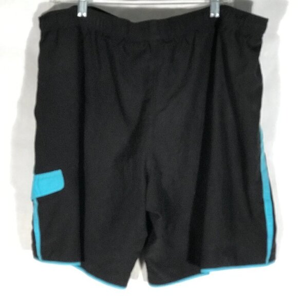 NIKE Sport Swim Trunks Black Teal Multicolor Athletic Shorts - Picture 8 of 9